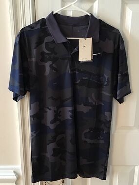 Nike Men’s Polo Shirt - Navy & Black Camo